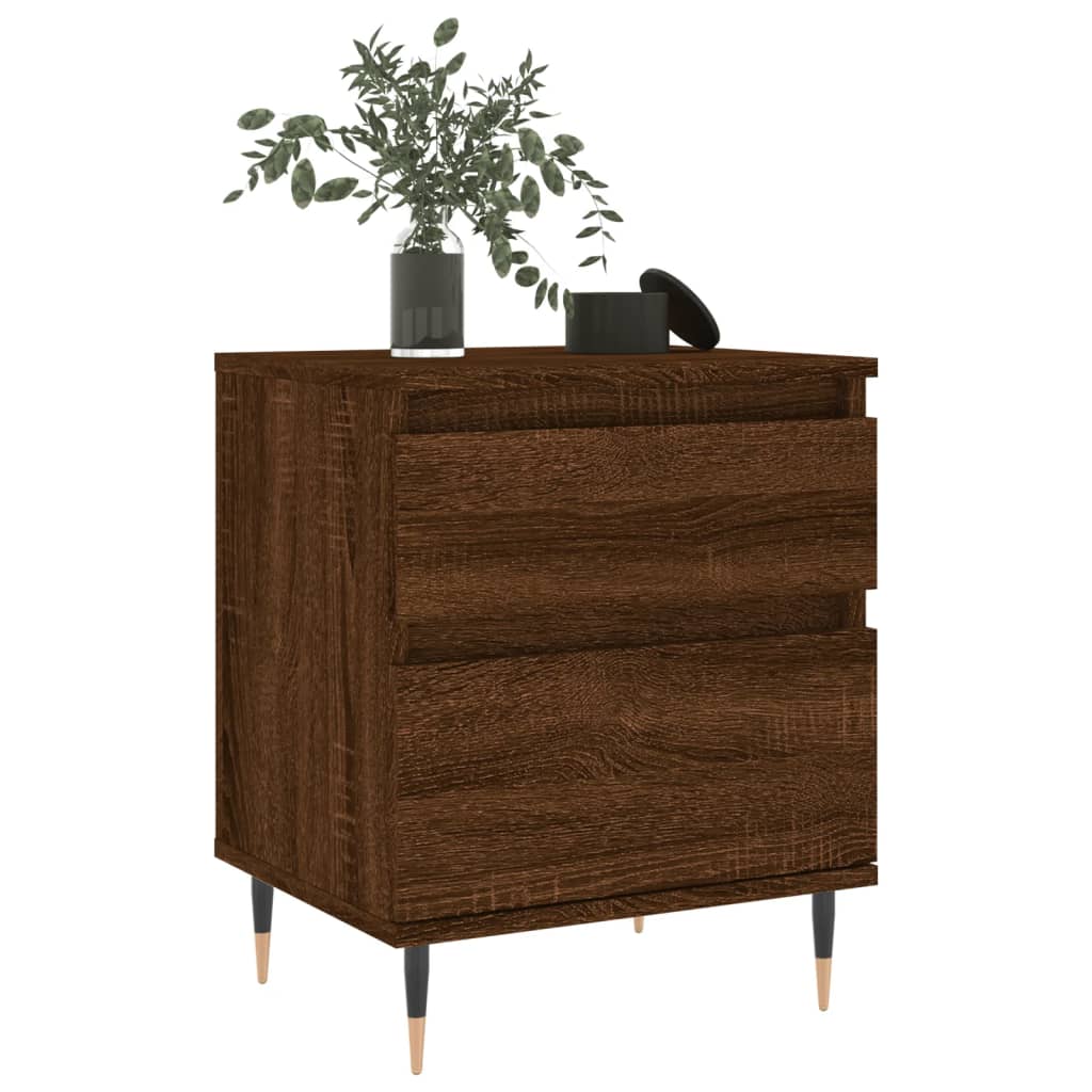 vidaXL Yöpöydät 2 kpl ruskea tammi 40x35x50 cm tekninen puu