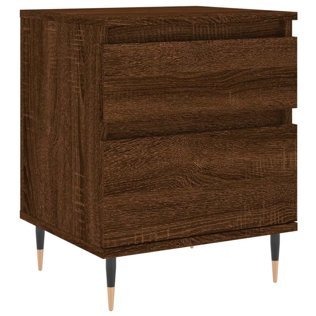 vidaXL Yöpöydät 2 kpl ruskea tammi 40x35x50 cm tekninen puu