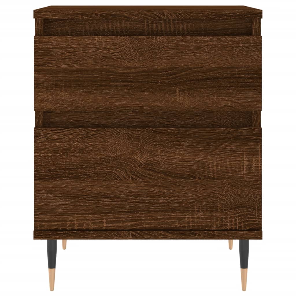 vidaXL Yöpöydät 2 kpl ruskea tammi 40x35x50 cm tekninen puu
