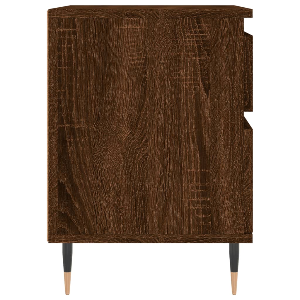 vidaXL Yöpöydät 2 kpl ruskea tammi 40x35x50 cm tekninen puu