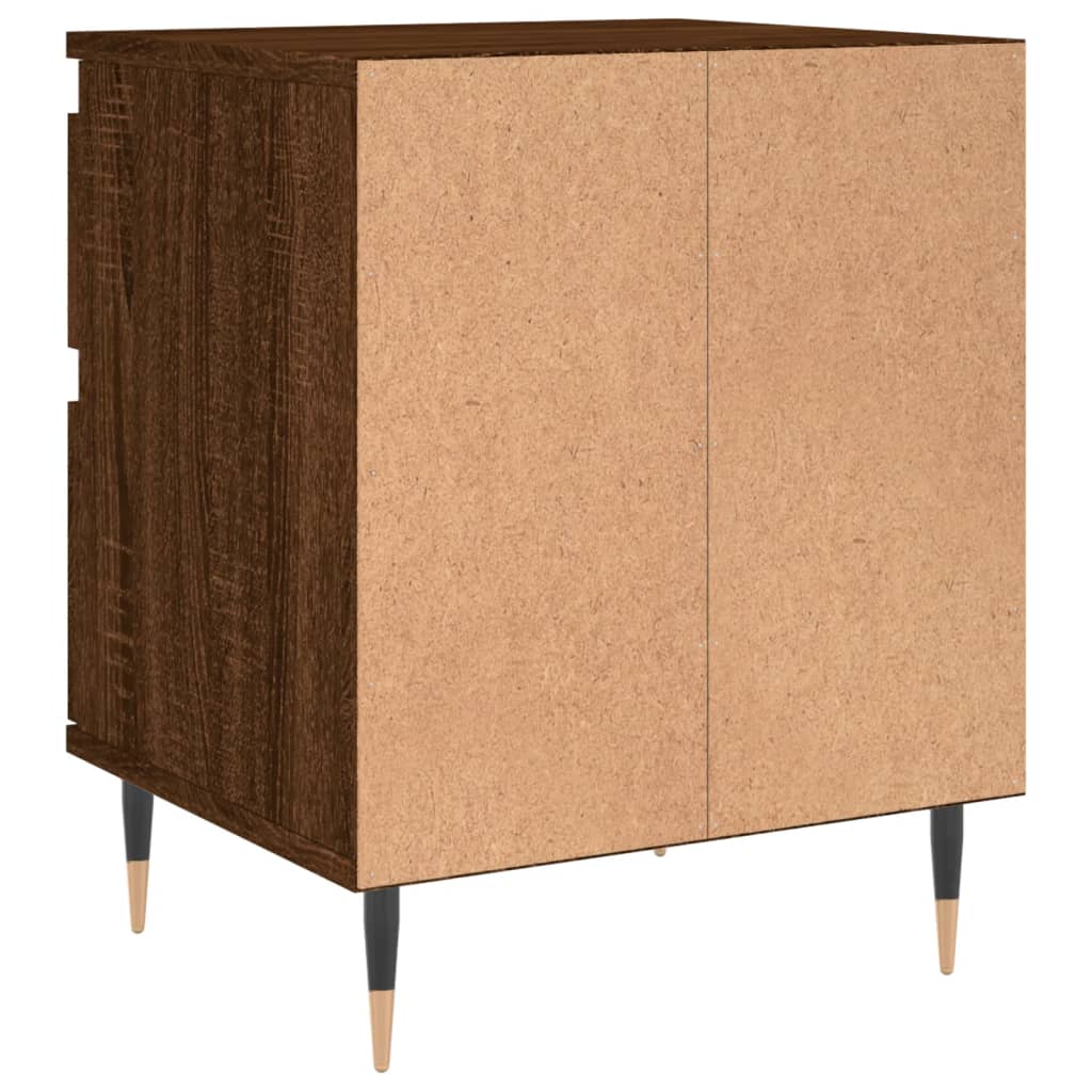 vidaXL Yöpöydät 2 kpl ruskea tammi 40x35x50 cm tekninen puu