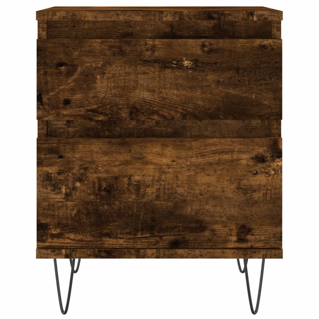 vidaXL Yöpöydät 2 kpl savutammi 40x35x50 cm tekninen puu