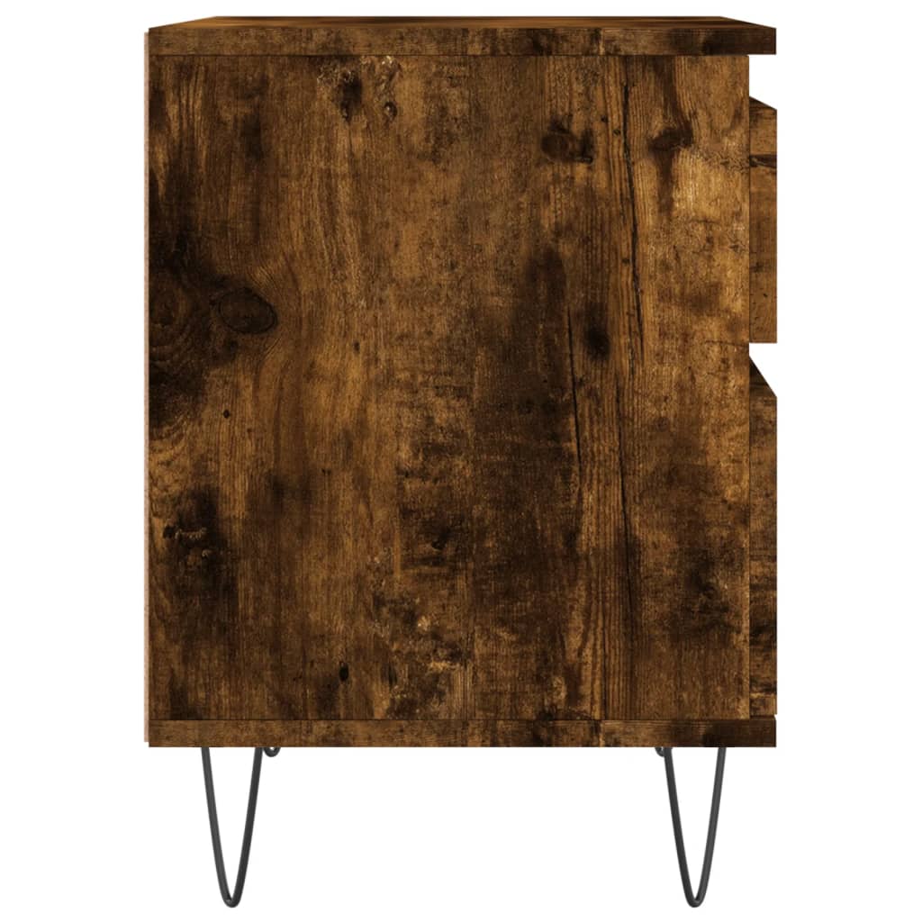 vidaXL Yöpöydät 2 kpl savutammi 40x35x50 cm tekninen puu