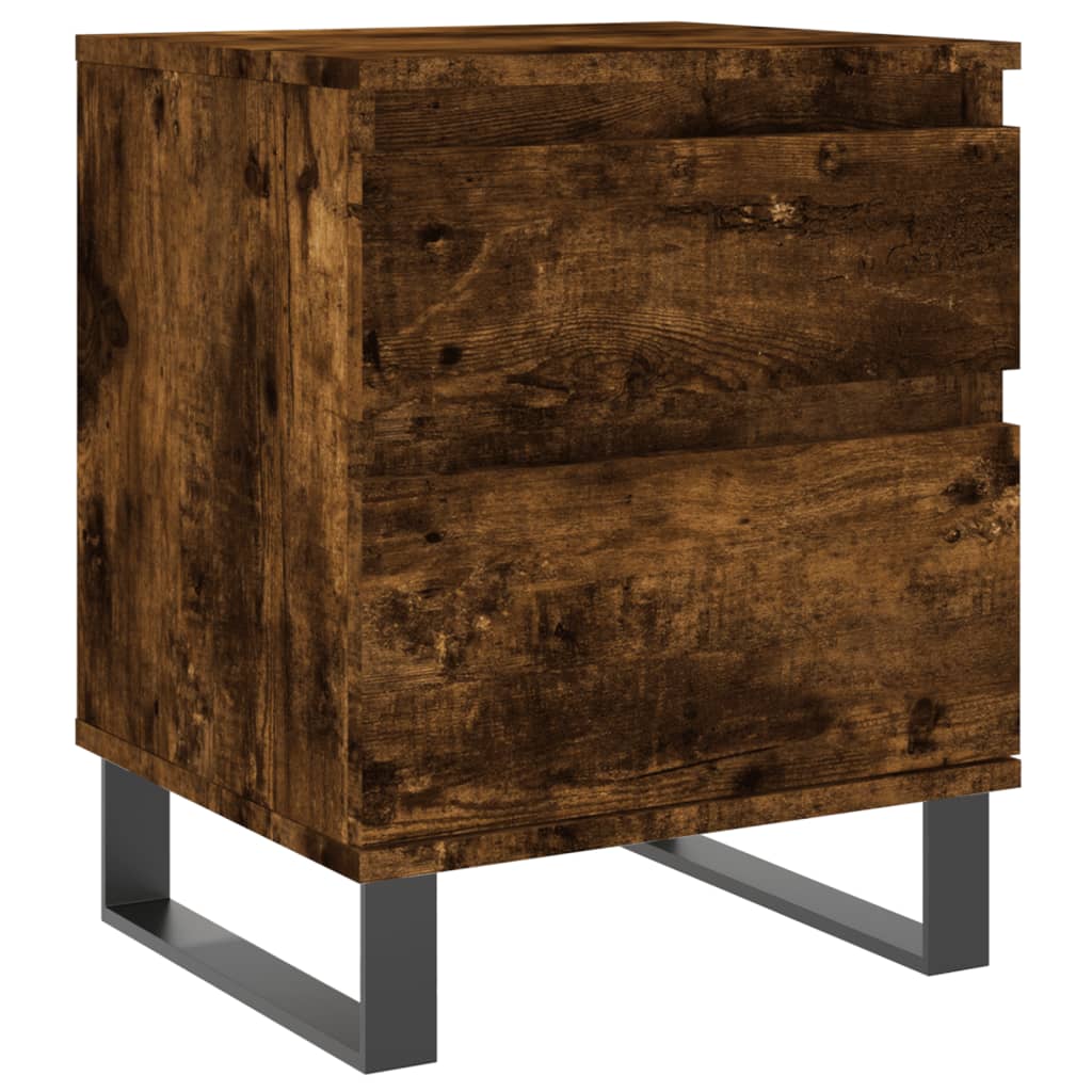 vidaXL Yöpöydät 2 kpl savutammi 40x35x50 cm tekninen puu