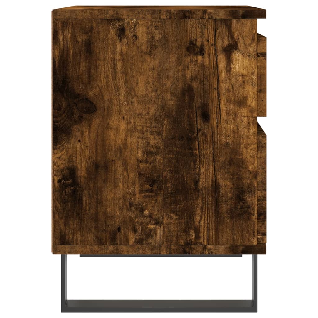 vidaXL Yöpöydät 2 kpl savutammi 40x35x50 cm tekninen puu
