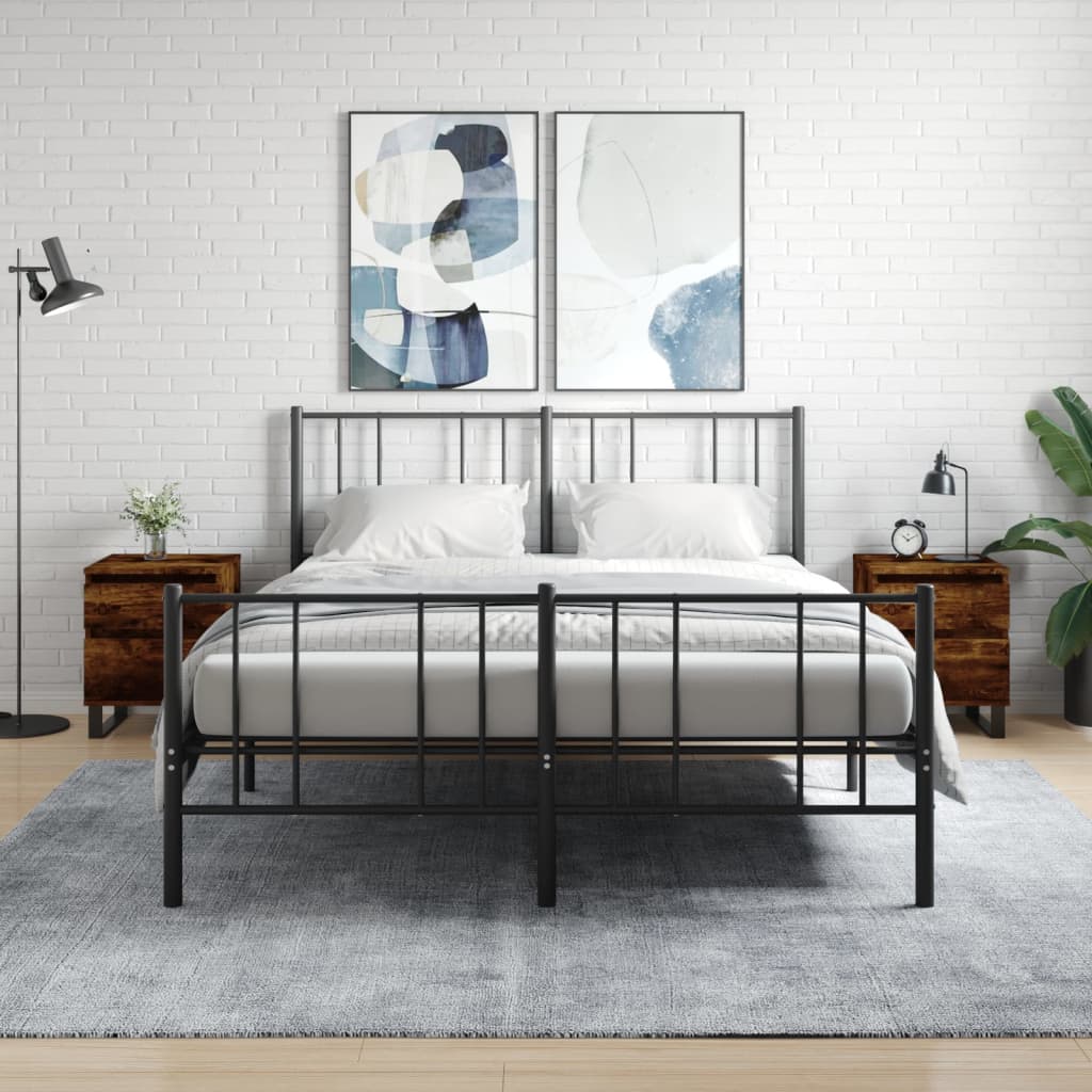 vidaXL Yöpöydät 2 kpl savutammi 40x35x50 cm tekninen puu