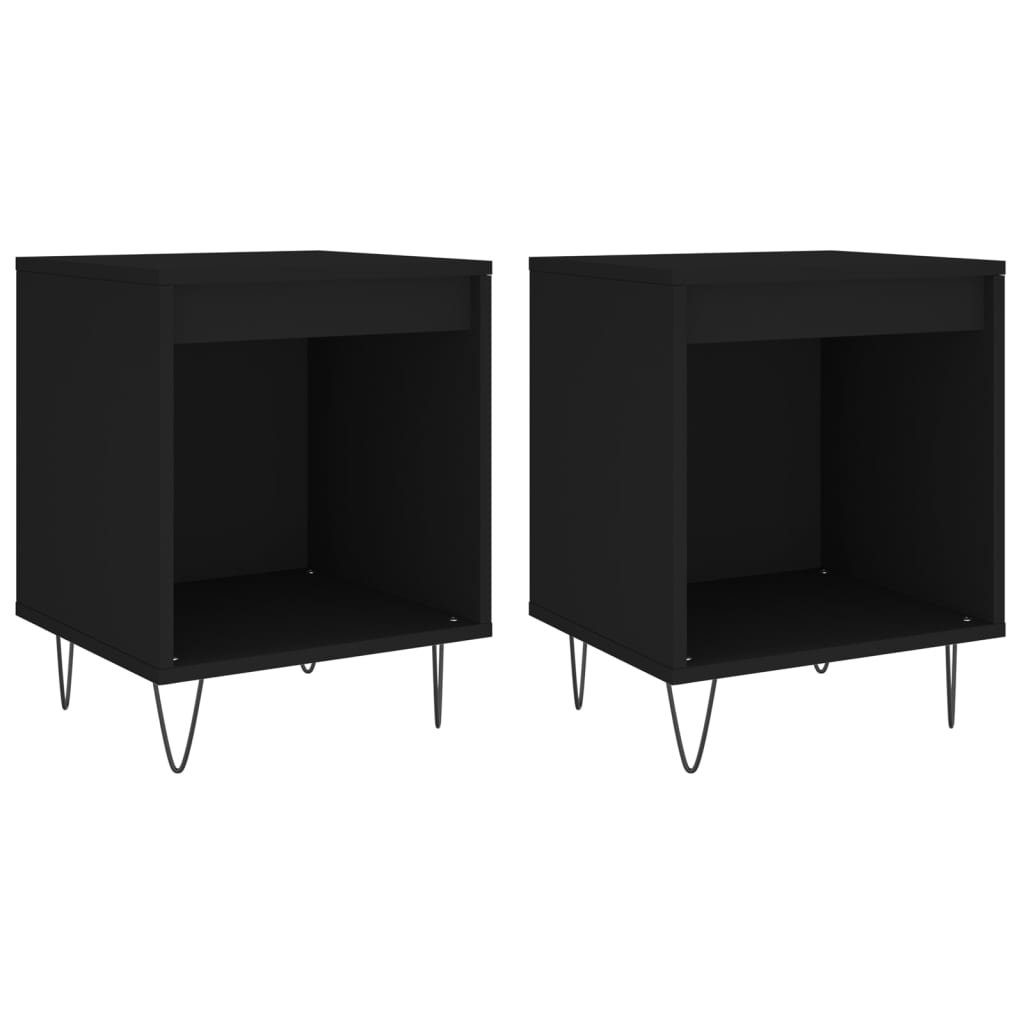 vidaXL Yöpöydät 2 kpl musta 40x35x50 cm tekninen puu