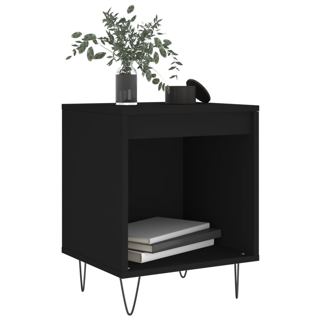 vidaXL Yöpöydät 2 kpl musta 40x35x50 cm tekninen puu