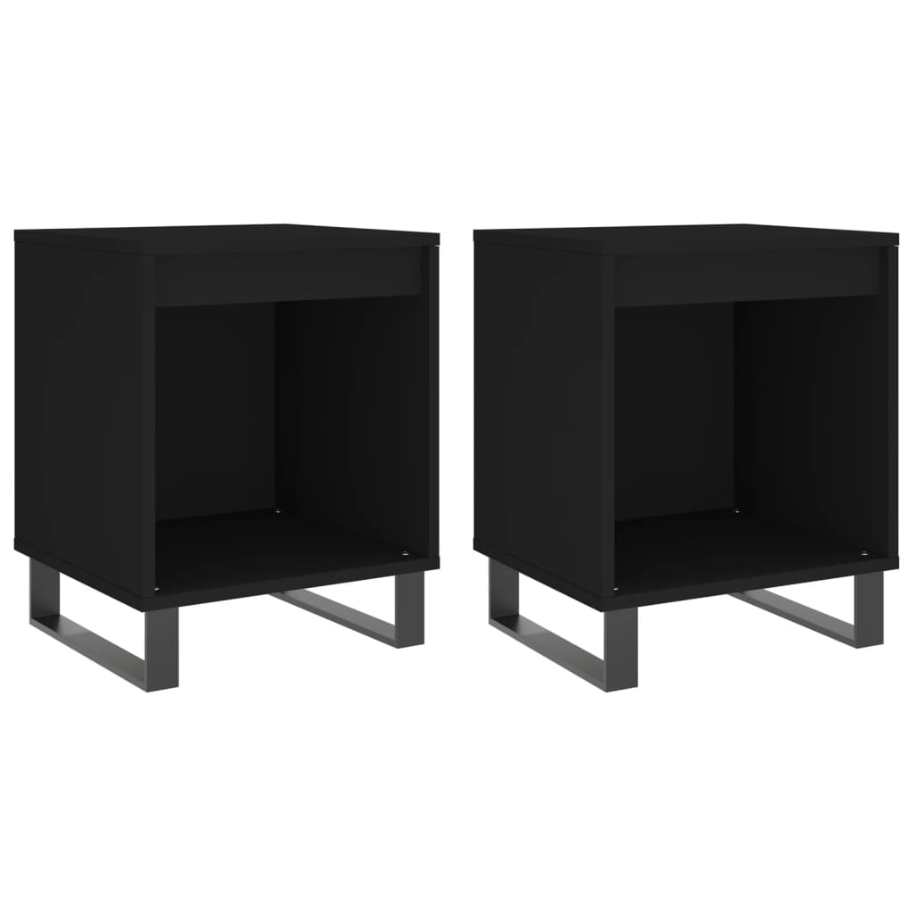 vidaXL Yöpöydät 2 kpl musta 40x35x50 cm tekninen puu