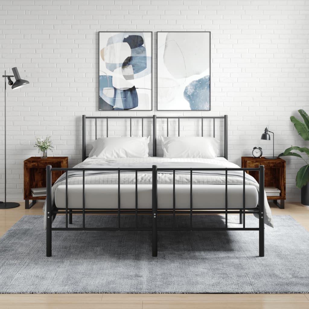 vidaXL Yöpöydät 2 kpl savutammi 40x35x50 cm tekninen puu