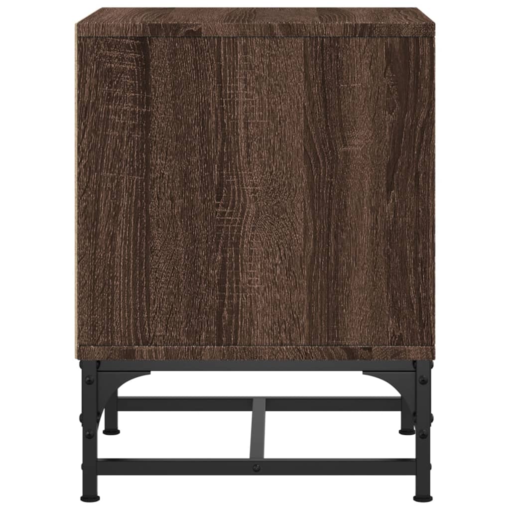 vidaXL Yöpöydät lasiovilla 2 kpl ruskea tammi 35x37x50 cm