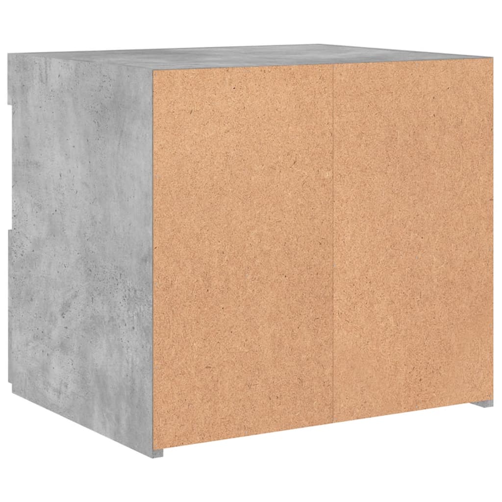 vidaXL Yöpöytä LED-valoilla betoninharmaa 50x40x45 cm