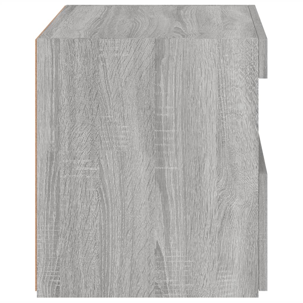 vidaXL Yöpöytä LED-valoilla harmaa Sonoma 50x40x45 cm