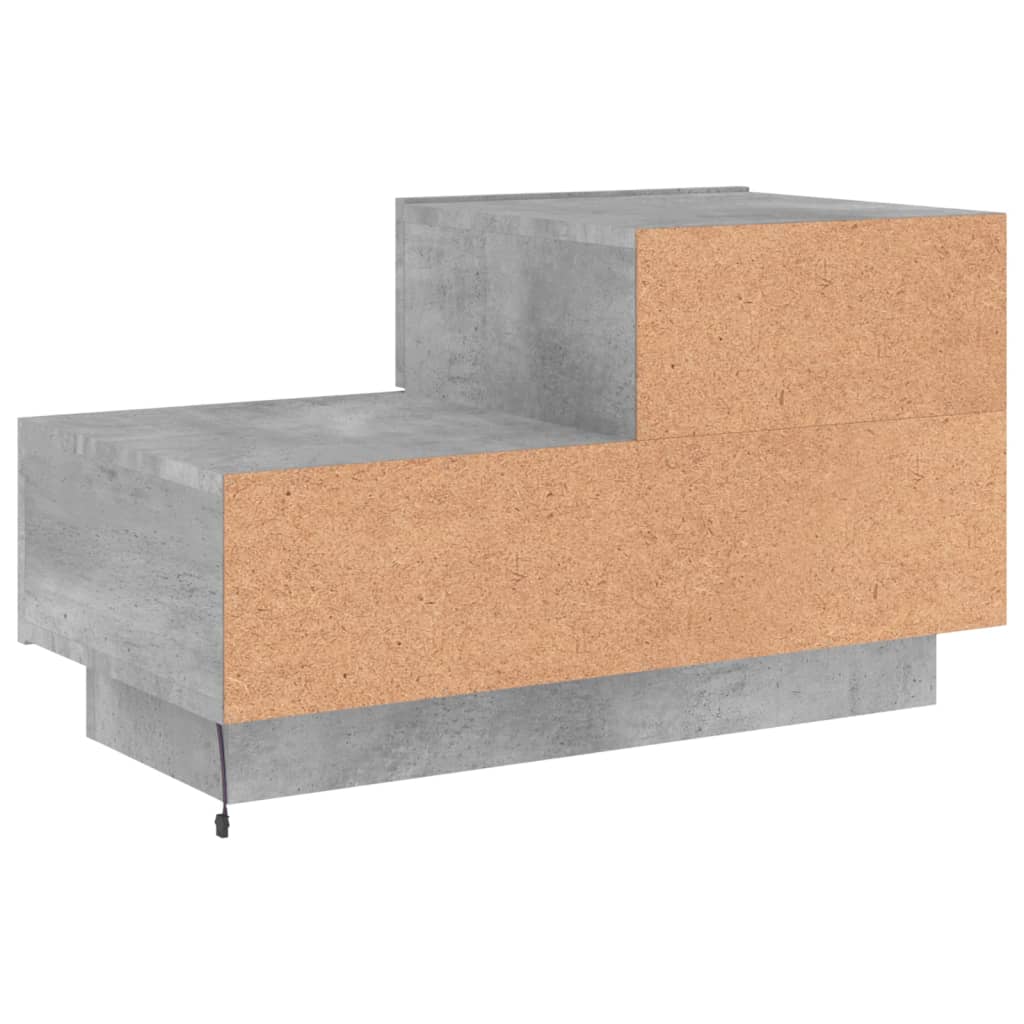 vidaXL Yöpöytä LED-valoilla betoninharmaa 70x36x40,5 cm