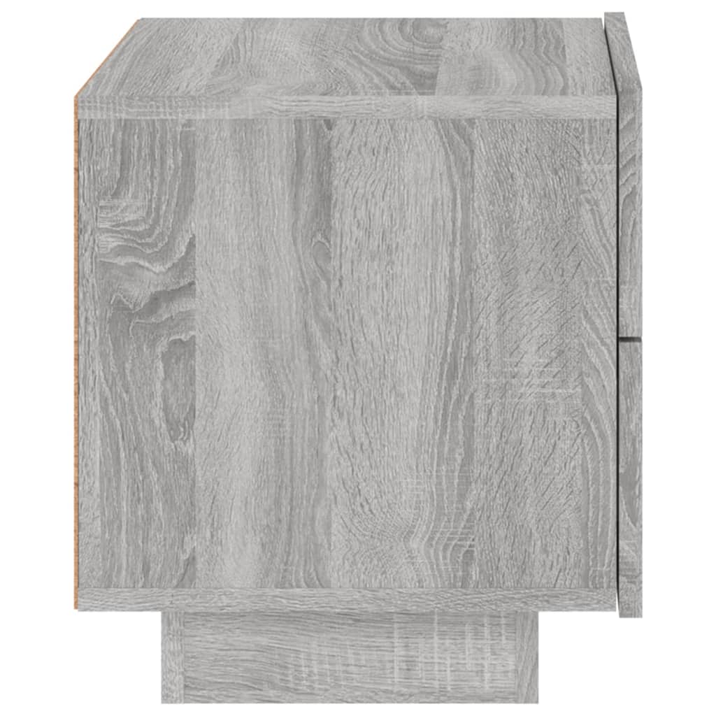 vidaXL Yöpöytä LED-valoilla harmaa Sonoma 70x36x40,5 cm