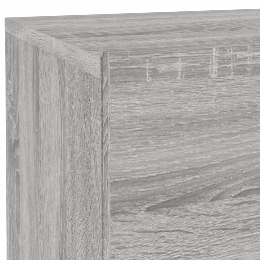 vidaXL Yöpöytä LED-valoilla harmaa Sonoma 70x36x40,5 cm
