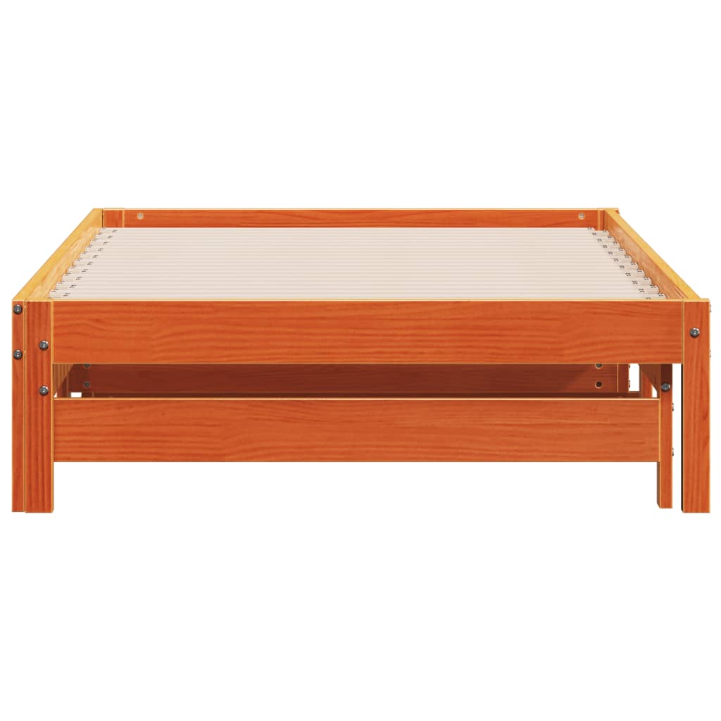 vidaXL Vuodesohva rullilla vahanruskea 90x190 cm täysi mänty