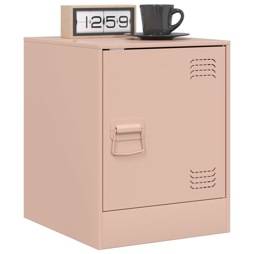 vidaXL Yöpöydät 2 kpl pinkki 34,5x39x44 cm teräs
