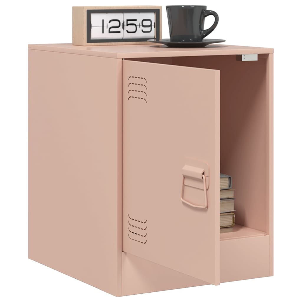 vidaXL Yöpöydät 2 kpl pinkki 34,5x39x44 cm teräs