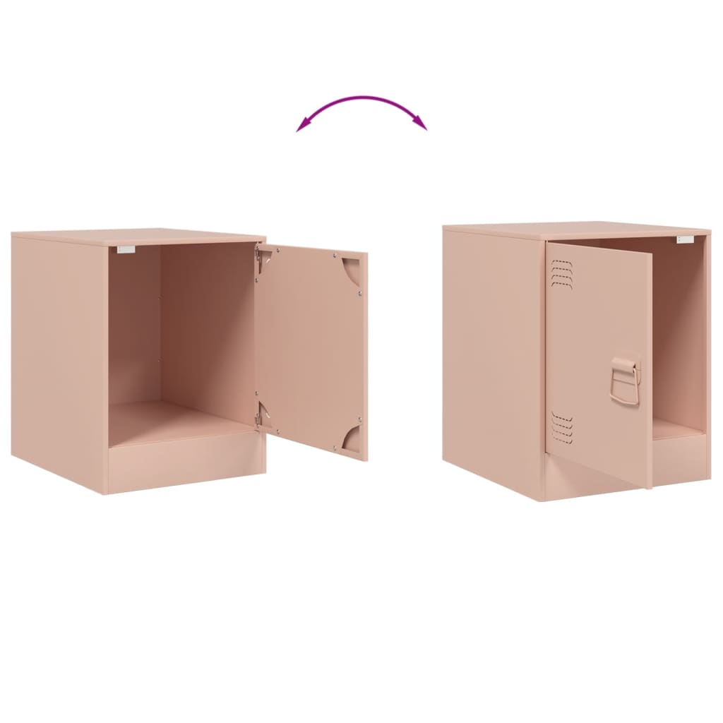 vidaXL Yöpöydät 2 kpl pinkki 34,5x39x44 cm teräs