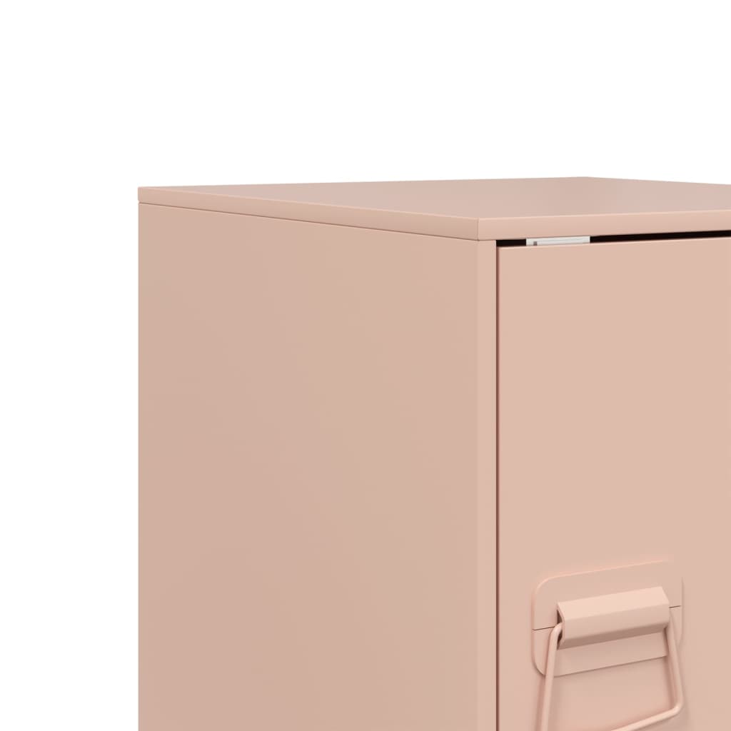 vidaXL Yöpöydät 2 kpl pinkki 34,5x39x44 cm teräs
