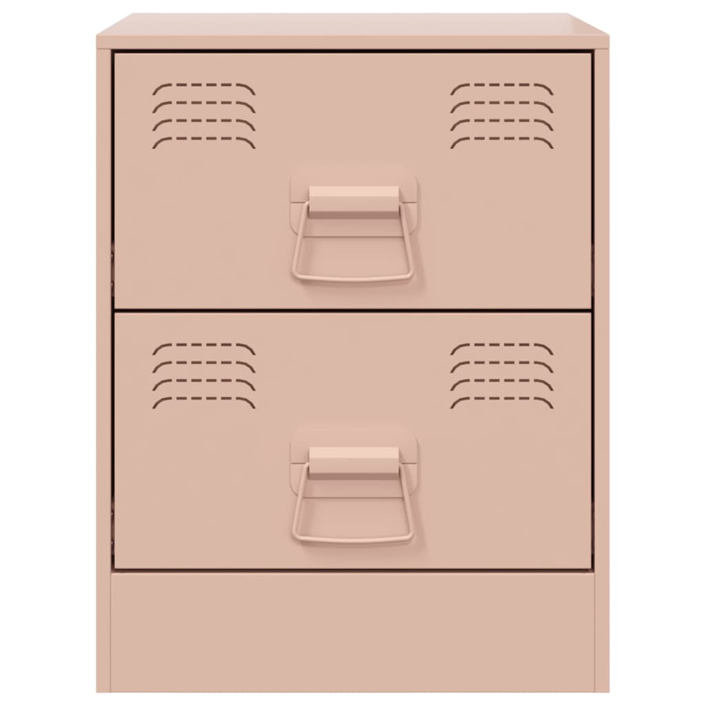 vidaXL Yöpöydät 2 kpl pinkki 34,5x39x44 cm teräs