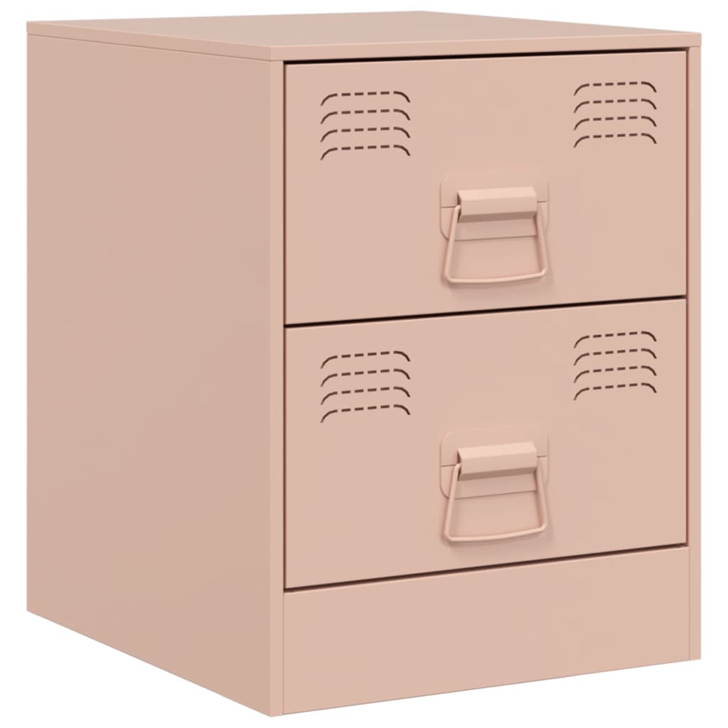 vidaXL Yöpöydät 2 kpl pinkki 34,5x39x44 cm teräs