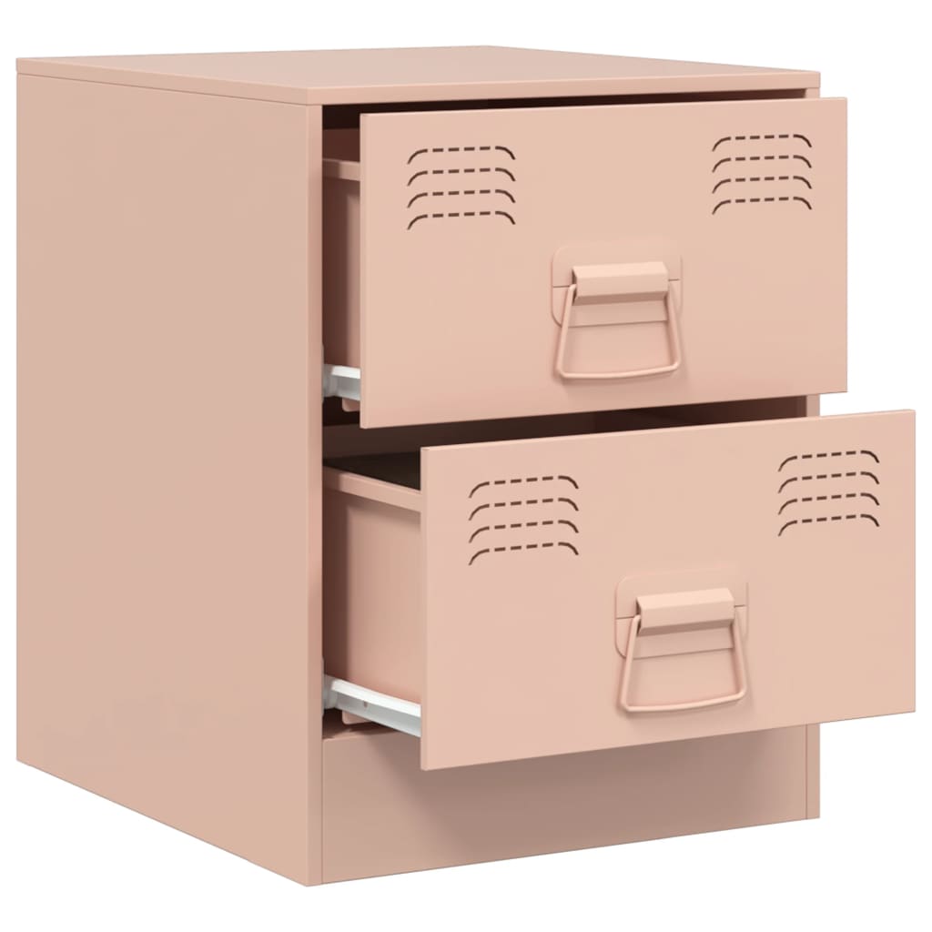vidaXL Yöpöydät 2 kpl pinkki 34,5x39x44 cm teräs