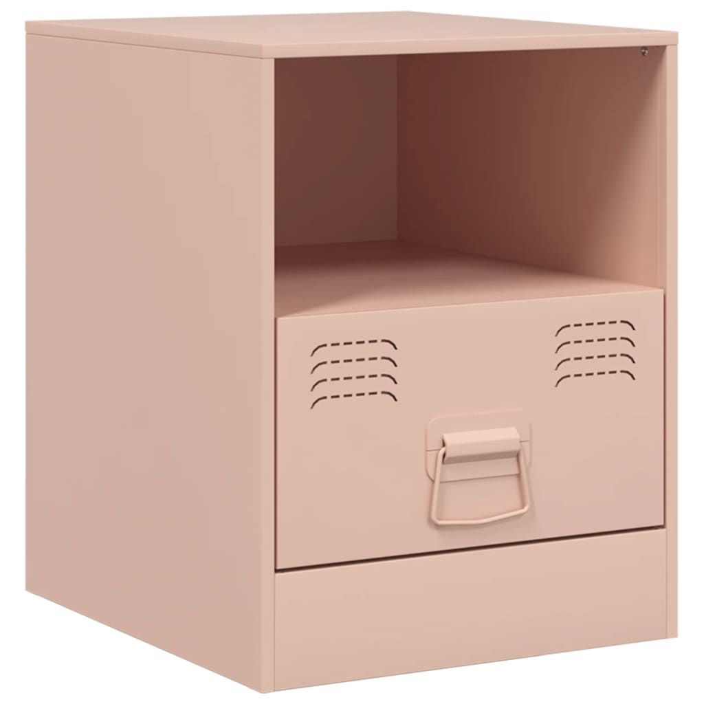 vidaXL Yöpöydät 2 kpl pinkki 34,5x39x44 cm teräs