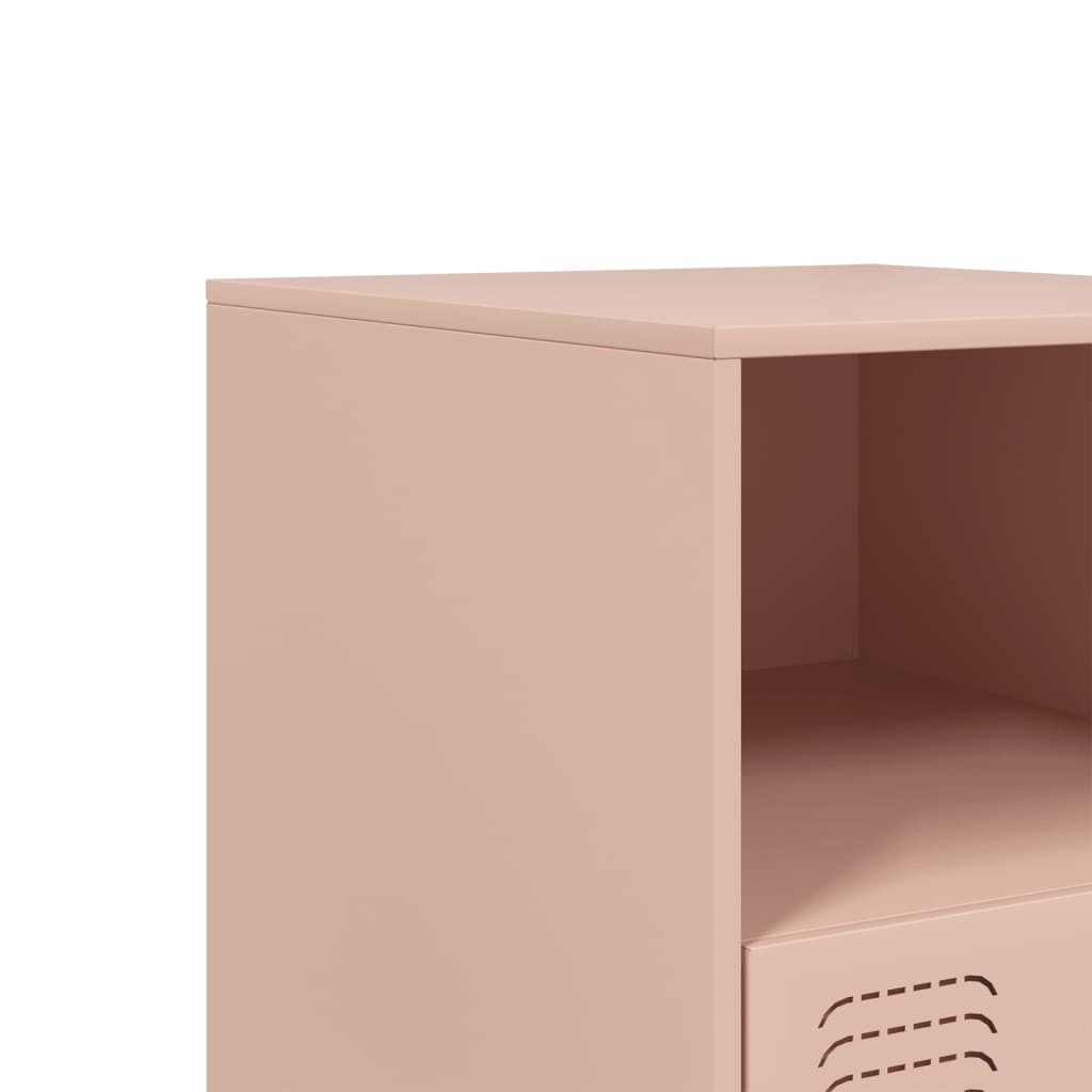 vidaXL Yöpöydät 2 kpl pinkki 34,5x39x44 cm teräs