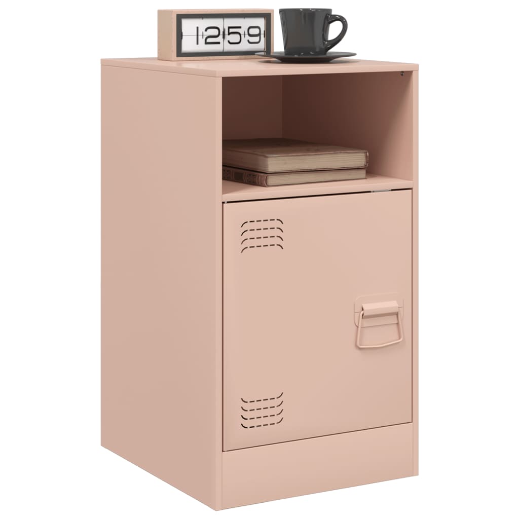 vidaXL Yöpöydät 2 kpl pinkki 34,5x39x62 cm teräs