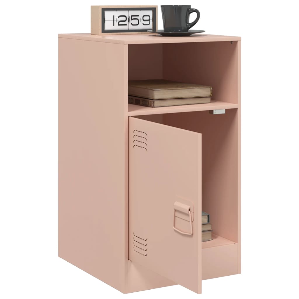 vidaXL Yöpöydät 2 kpl pinkki 34,5x39x62 cm teräs
