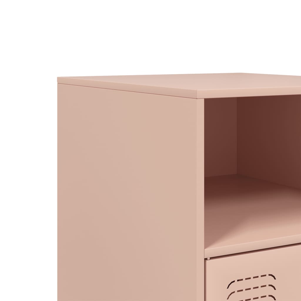 vidaXL Yöpöydät 2 kpl pinkki 34,5x39x62 cm teräs