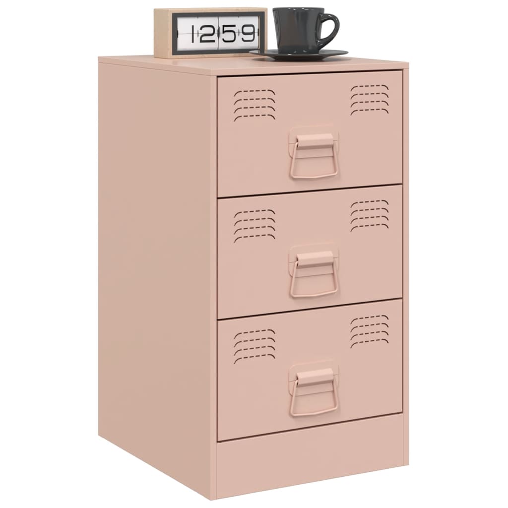 vidaXL Yöpöydät 2 kpl pinkki 34,5x39x62 cm teräs