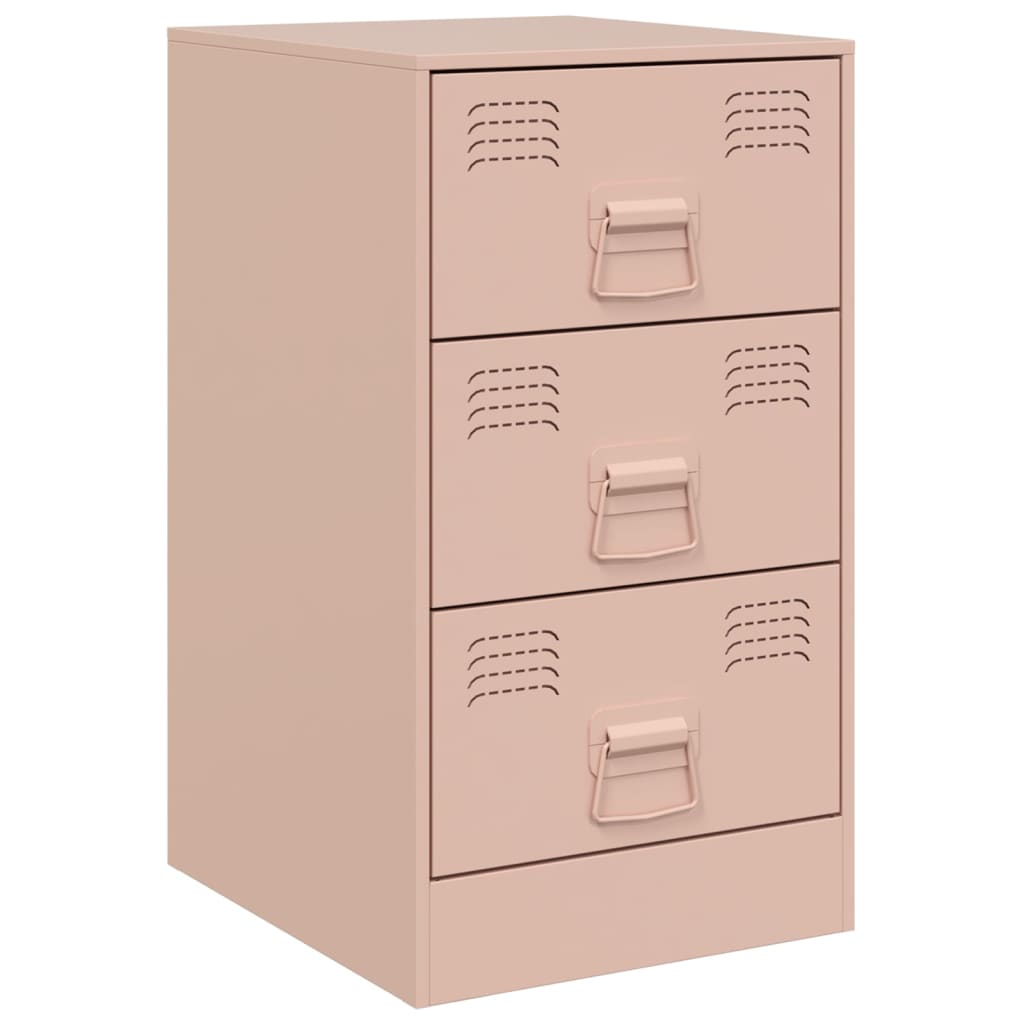 vidaXL Yöpöydät 2 kpl pinkki 34,5x39x62 cm teräs