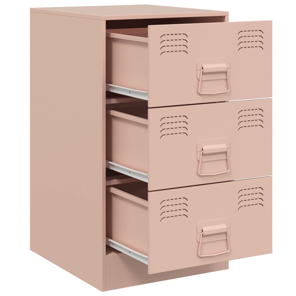 vidaXL Yöpöydät 2 kpl pinkki 34,5x39x62 cm teräs