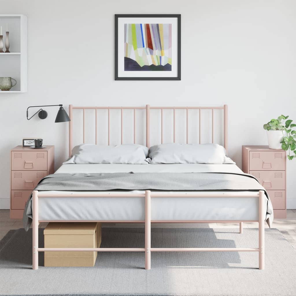 vidaXL Yöpöydät 2 kpl pinkki 34,5x39x62 cm teräs