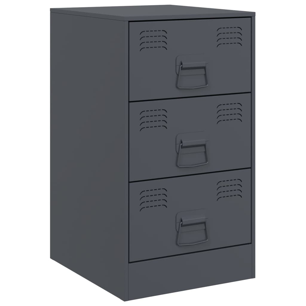 vidaXL Yöpöydät 2 kpl antrasiitti 34,5x39x62 cm teräs