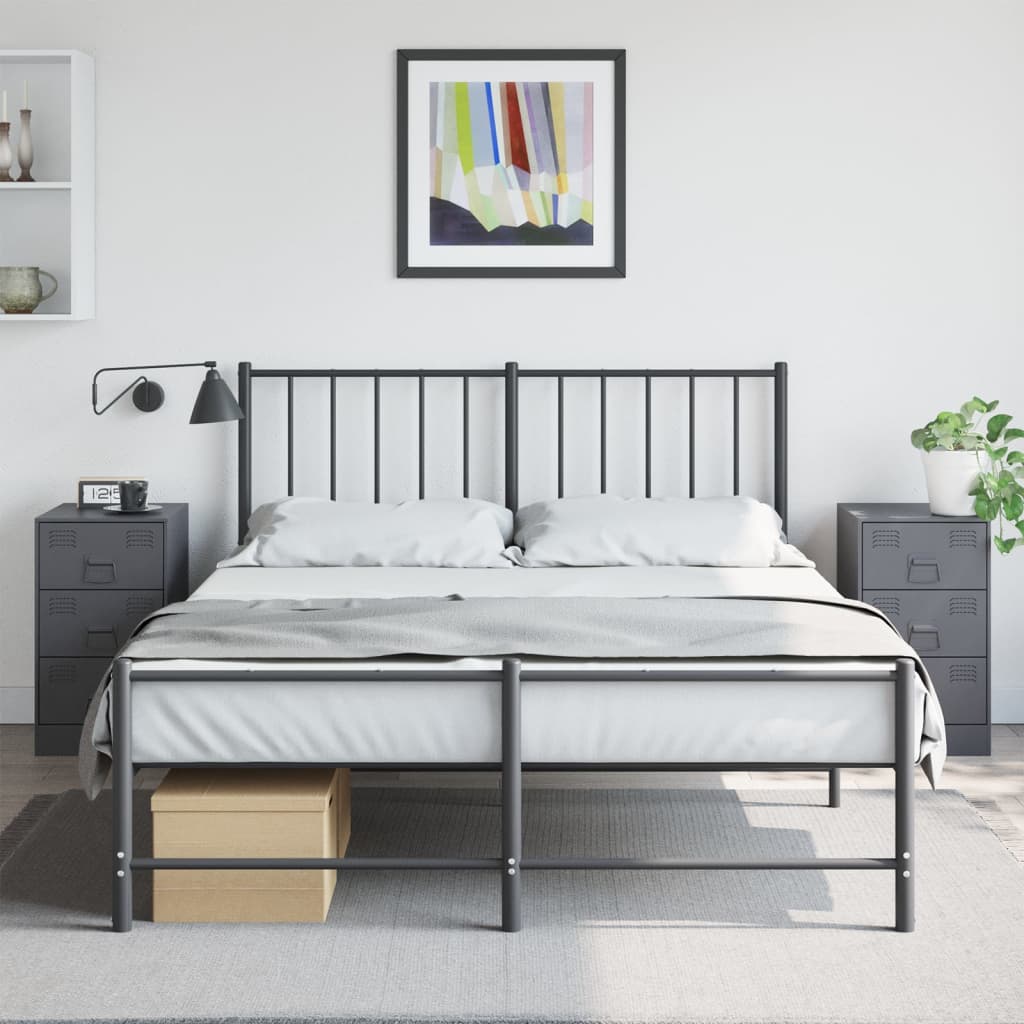 vidaXL Yöpöydät 2 kpl antrasiitti 34,5x39x62 cm teräs