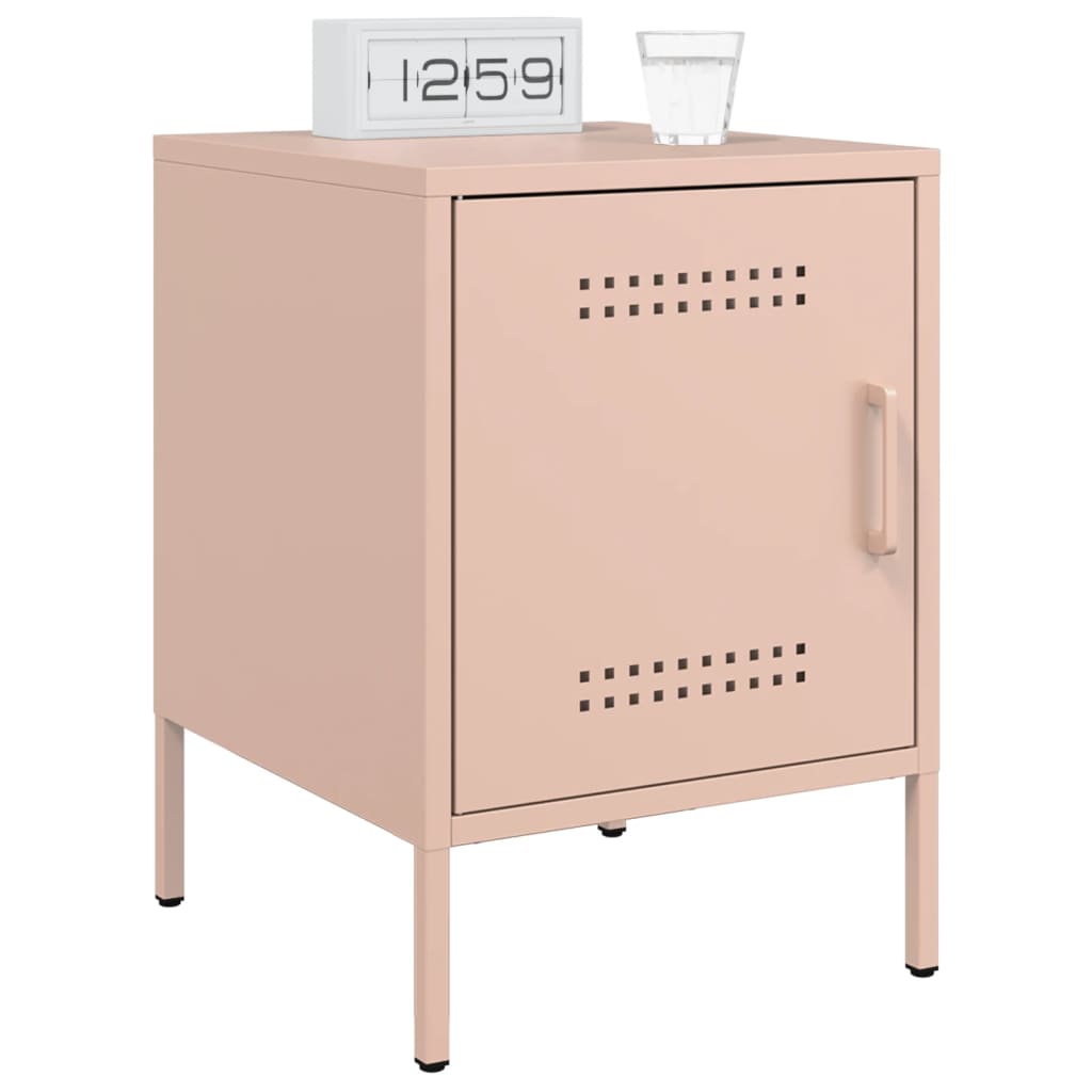 vidaXL Yöpöydät 2 kpl pinkki 36x39x50,5 cm teräs
