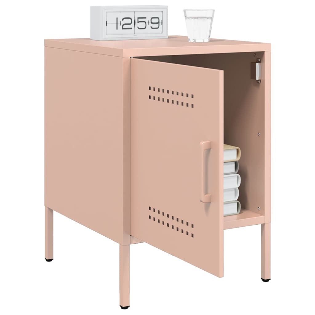 vidaXL Yöpöydät 2 kpl pinkki 36x39x50,5 cm teräs