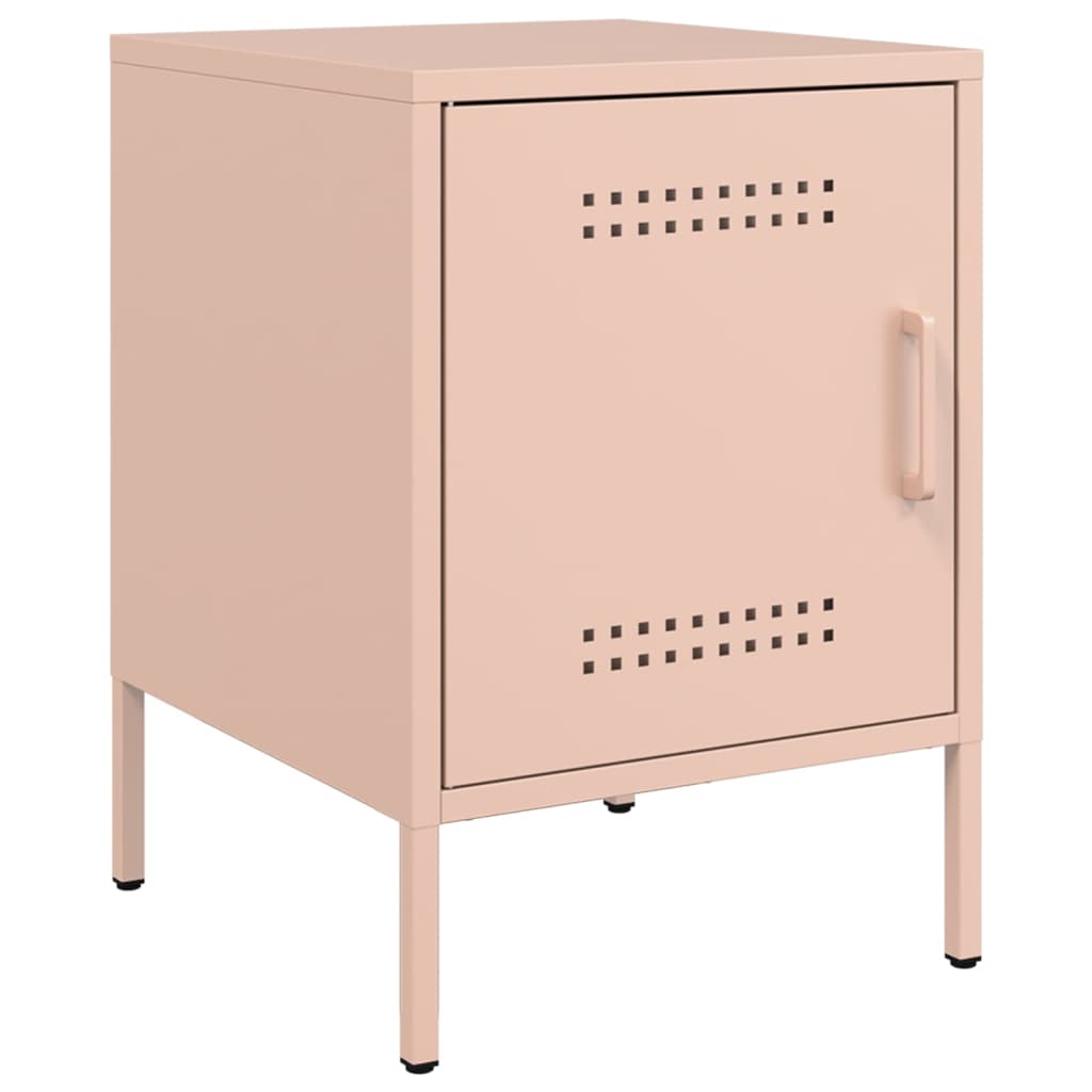 vidaXL Yöpöydät 2 kpl pinkki 36x39x50,5 cm teräs