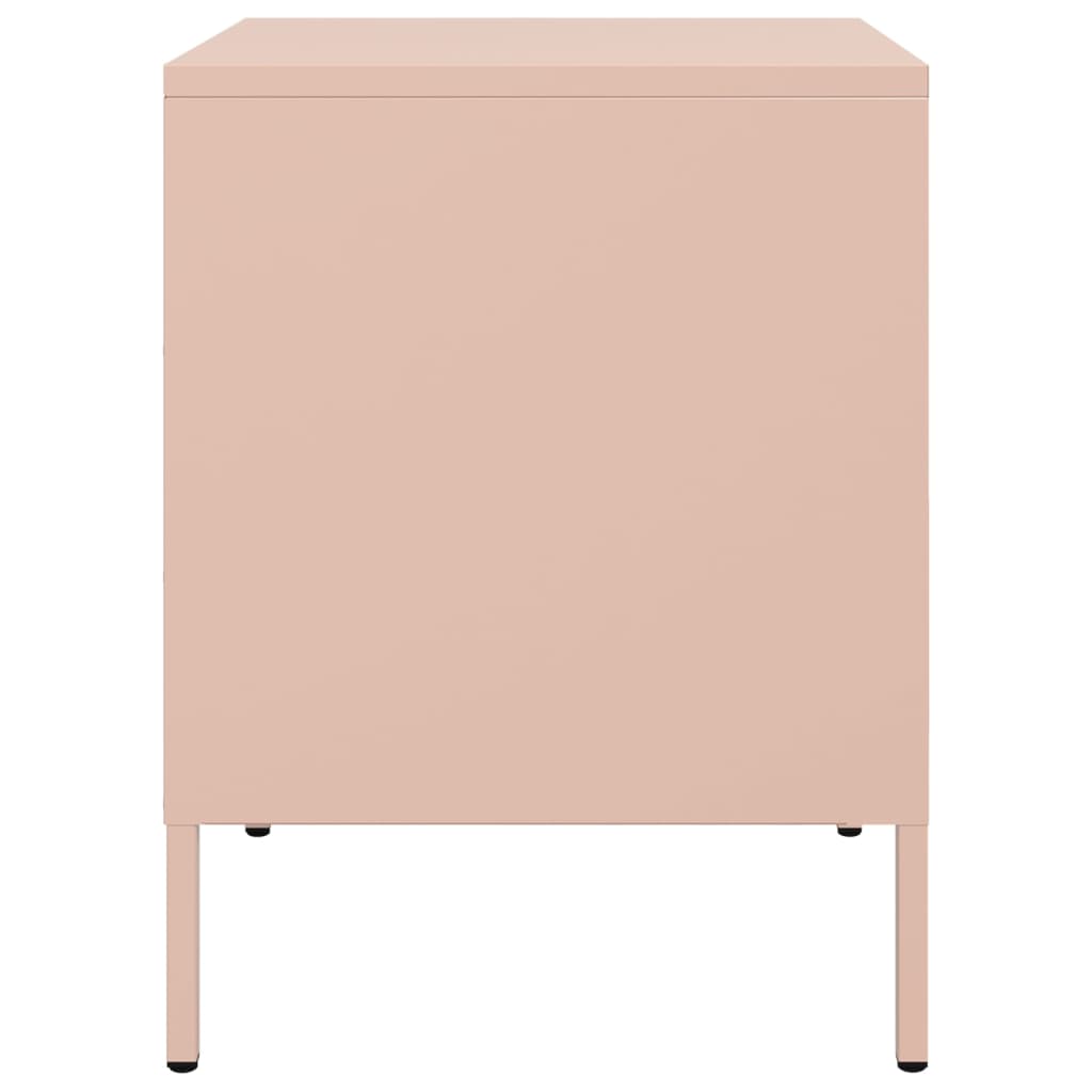 vidaXL Yöpöydät 2 kpl pinkki 36x39x50,5 cm teräs