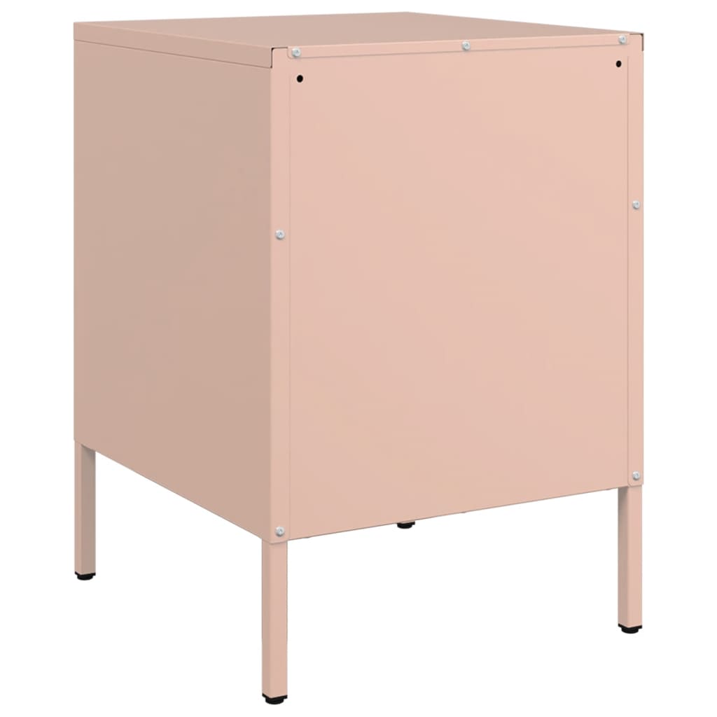 vidaXL Yöpöydät 2 kpl pinkki 36x39x50,5 cm teräs