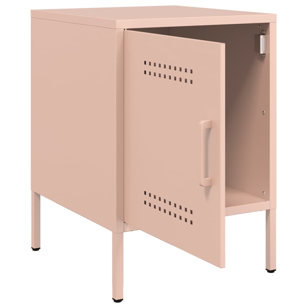vidaXL Yöpöydät 2 kpl pinkki 36x39x50,5 cm teräs