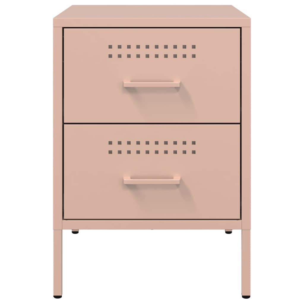 vidaXL Yöpöydät 2 kpl pinkki 36x39x50,5 cm teräs