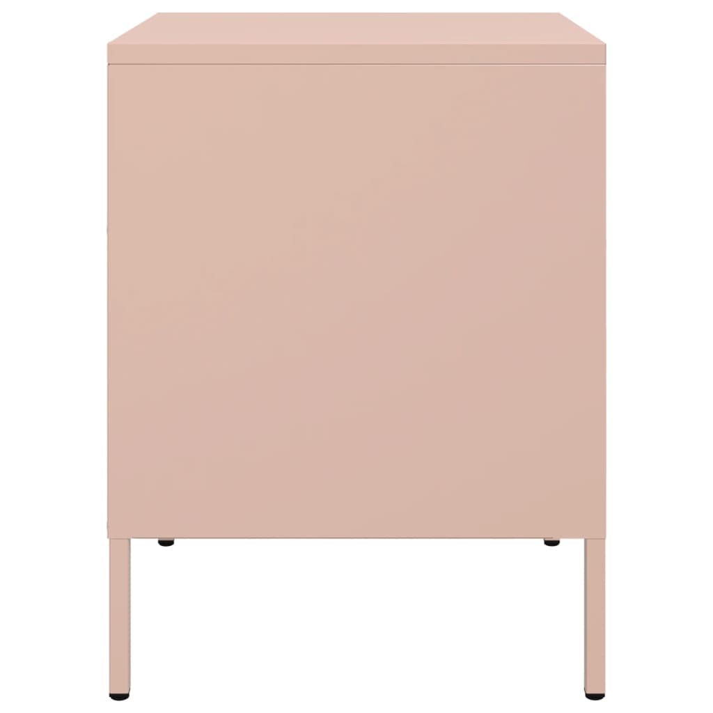 vidaXL Yöpöydät 2 kpl pinkki 36x39x50,5 cm teräs