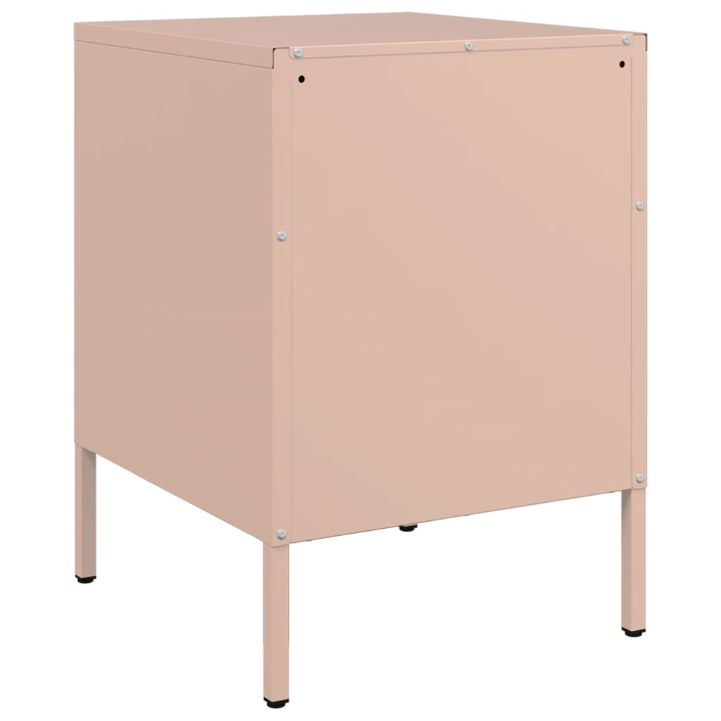 vidaXL Yöpöydät 2 kpl pinkki 36x39x50,5 cm teräs