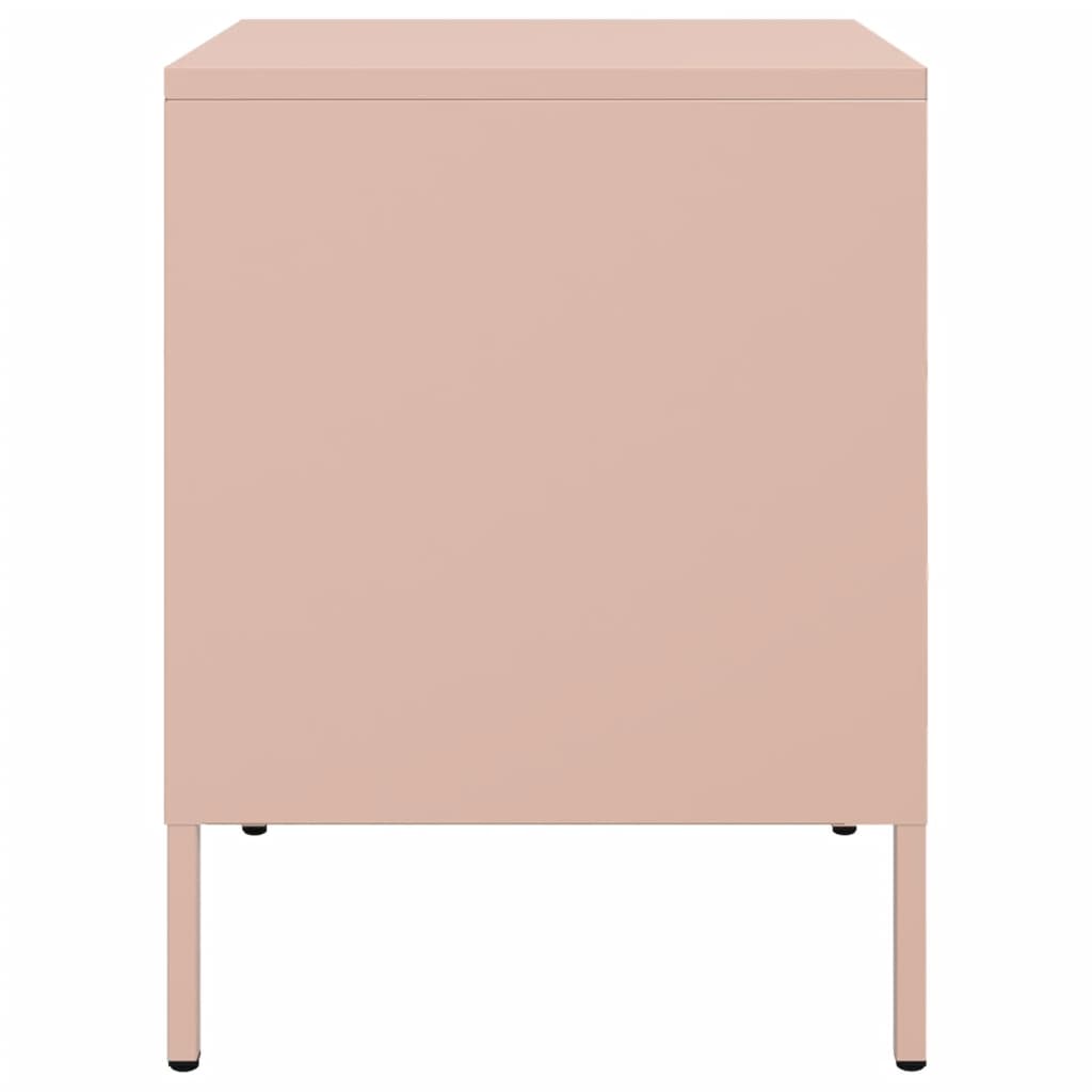 vidaXL Yöpöydät 2 kpl pinkki 36x39x50,5 cm teräs