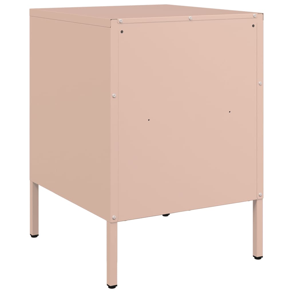 vidaXL Yöpöydät 2 kpl pinkki 36x39x50,5 cm teräs